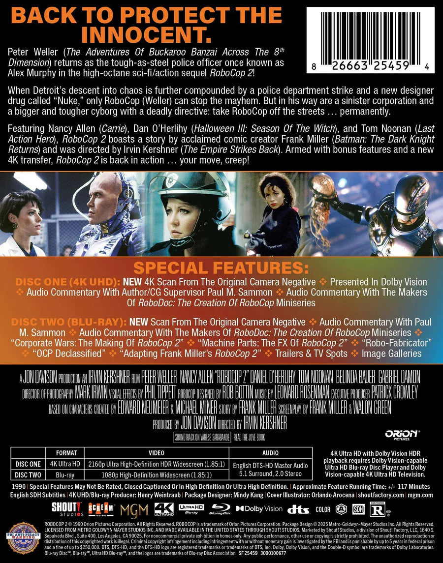 PRE-ORDER: RoboCop 2 Steelbook 4K UHD