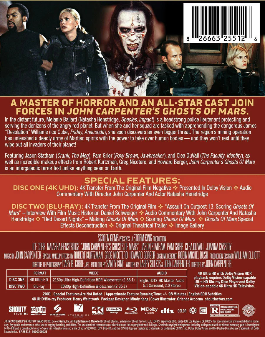 PRE-ORDER: Ghosts of Mars Limited Edition Steelbook 4K UHD