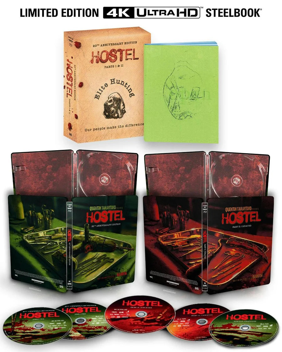 PRE-ORDER: Hostel Parts I & II (20th Anniversary Edition) (Limited Edition 4K Steelbook Collection + Blu-ray)