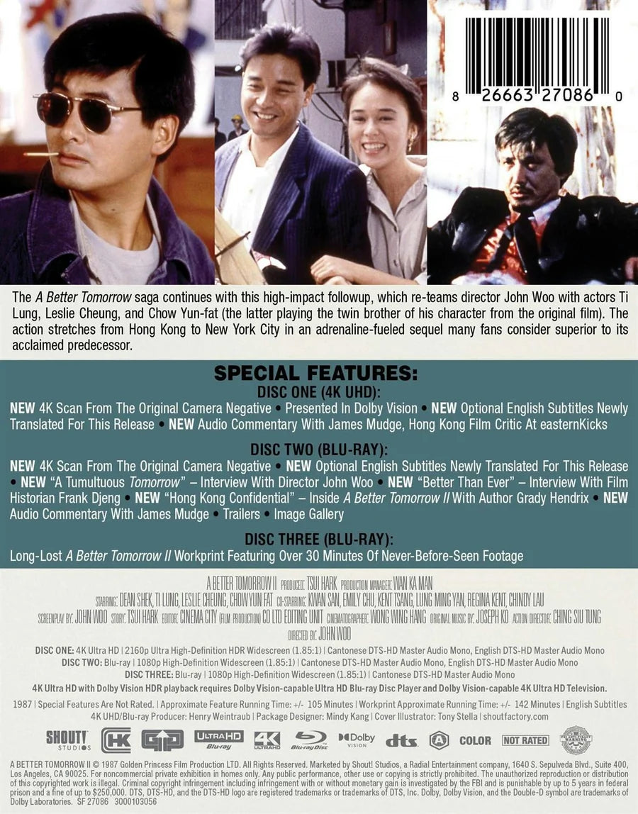 PRE-ORDER: A Better Tomorrow II (Limited Edition 4K Ultra HD Steelbook + Blu-ray) (Shout! Factory)