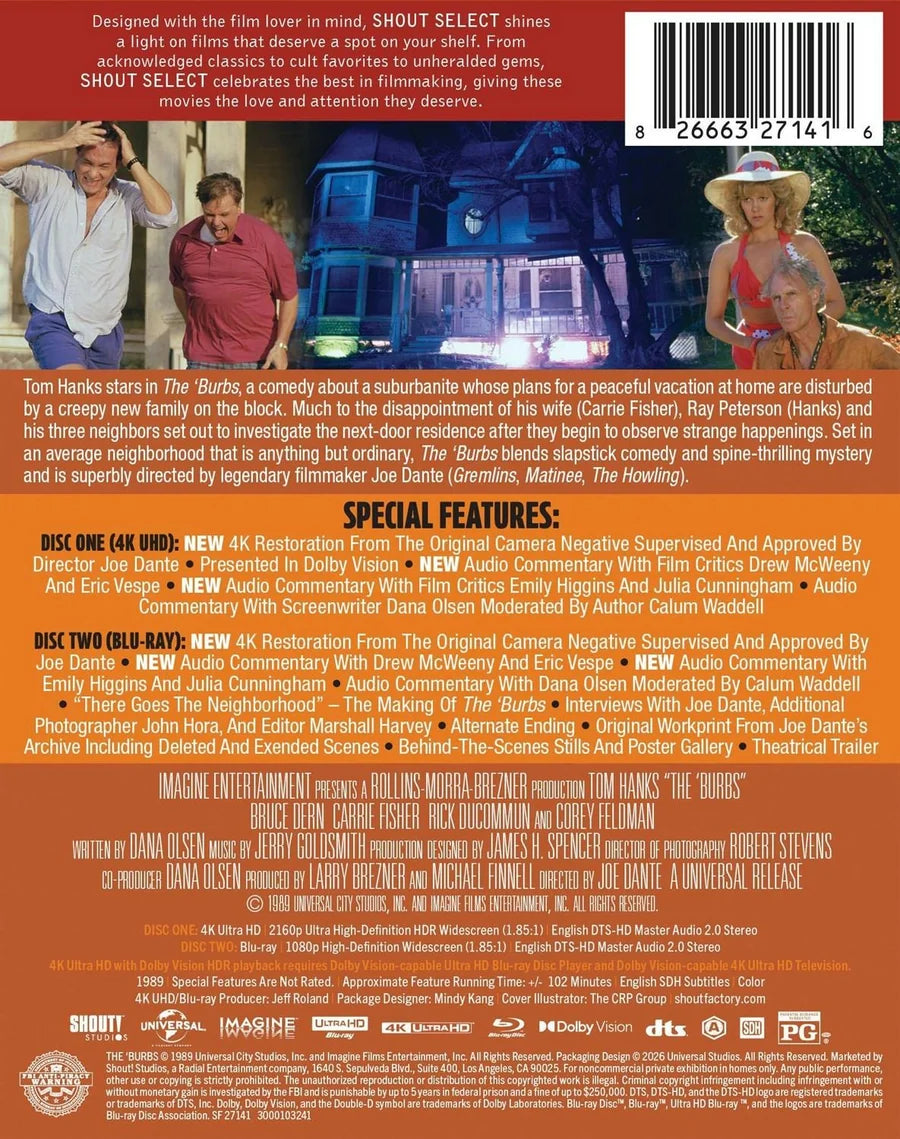 PRE-ORDER: The Burbs (Limited Edition 4K Ultra HD Steelbook + Blu-ray) (Shout! Factory)