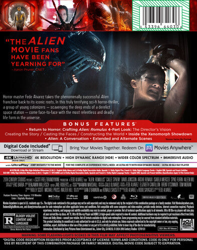 Alien: Romulus Limited Edition Steelbook 4K UHD + Blu-Ray + Digital Code