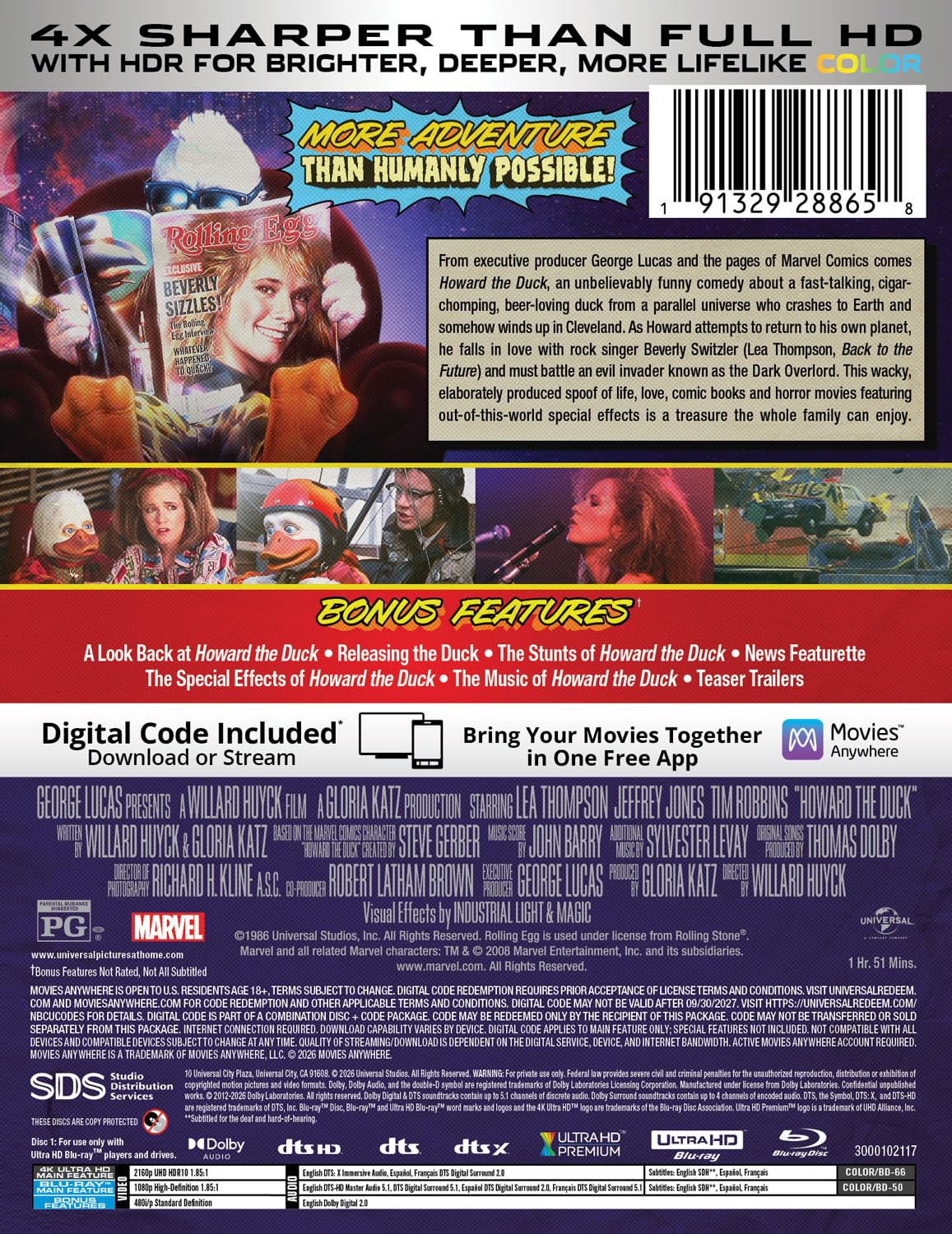 Howard the Duck 40th Anniversary Limited Edition Steelbook 4K Ultra HD + Blu-ray