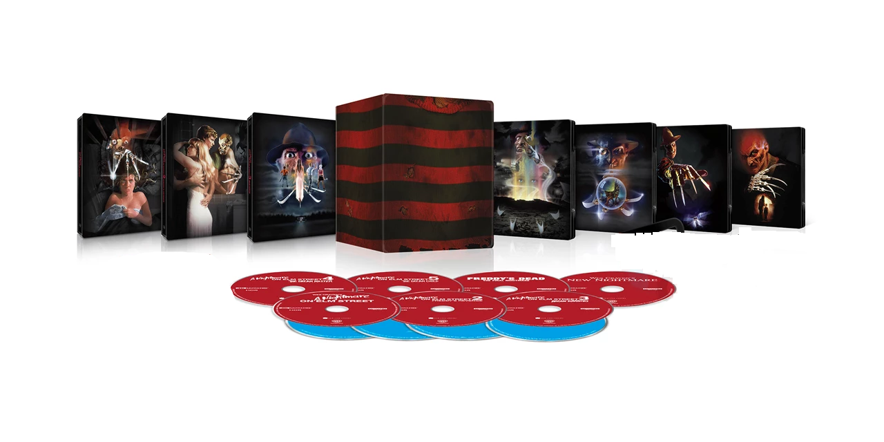 REPRINT PRE-ORDER: A Nightmare On Elm Street 1 to 7 Limited Edition Steelbook (UK) Region Free 4K Ultra HD + Blu-Ray