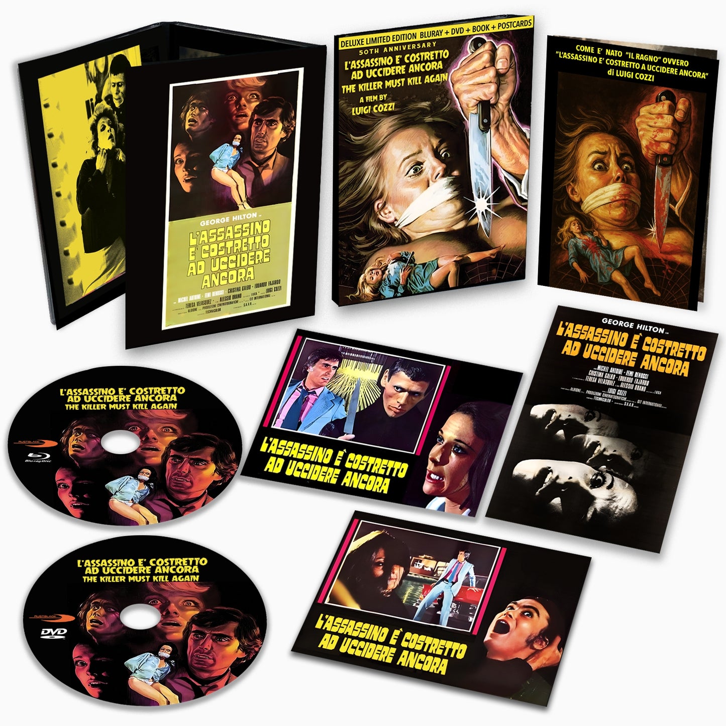 The Killer Must Kill Again (50th Anniversary Limited Edition Blu-Ray/DVD) (Rustblade) (Giallo) Pre-Order