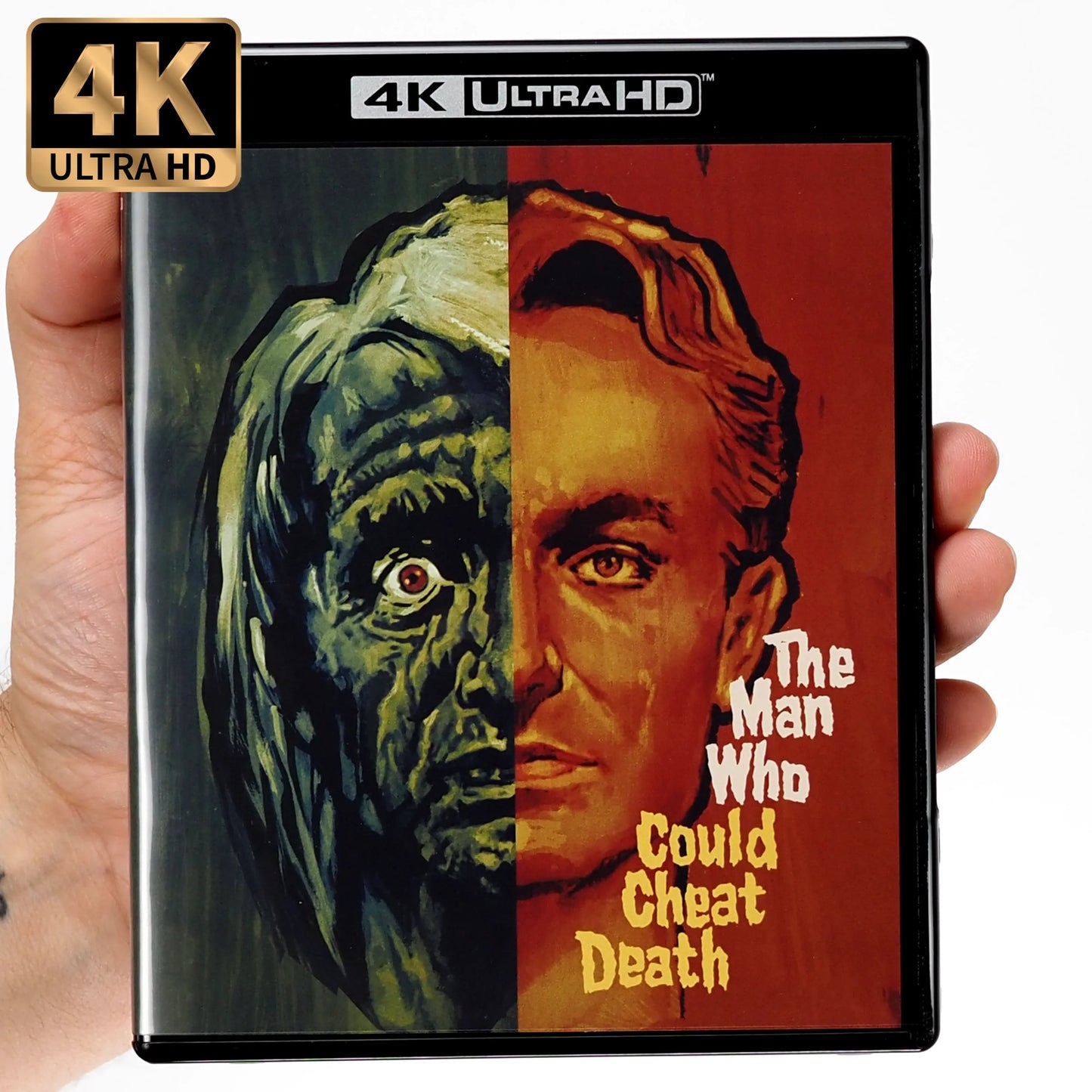 PRE-ORDER: The Man Who Could Cheat Death 4K UHD + Blu-Ray with Limited Edition Deluxe Box