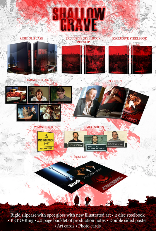 PRE-ORDER: Shallow Grave Limited Collectors Edition Steelbook (UK) 4K Ultra HD + Blu-Ray/Region B