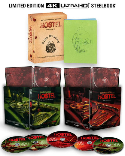 PRE-ORDER: Hostel Parts I & II (20th Anniversary Edition) (Limited Edition 4K Steelbook Collection + Blu-ray)
