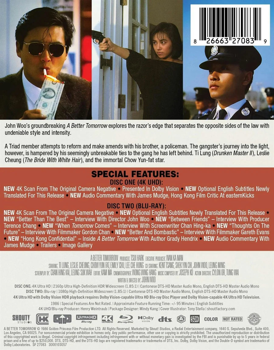 PRE-ORDER: A Better Tomorrow (Limited Edition 4K Ultra HD Steelbook + Blu-ray) (Shout! Factory)