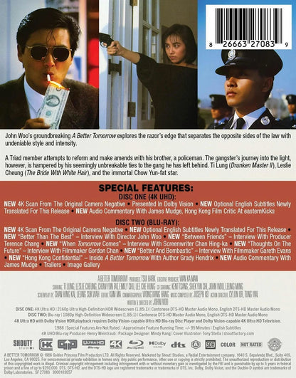 PRE-ORDER: A Better Tomorrow (Limited Edition 4K Ultra HD Steelbook + Blu-ray) (Shout! Factory)