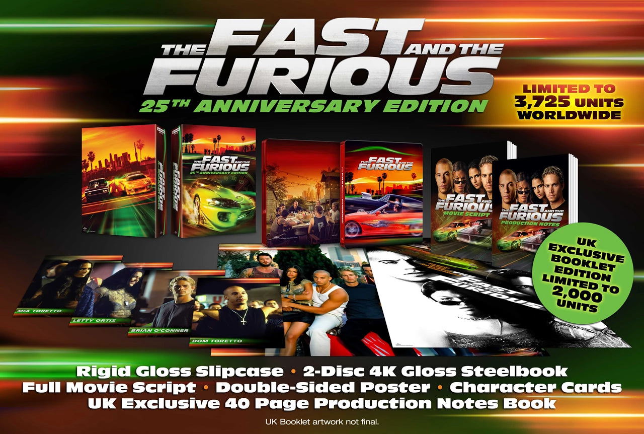 PRE-ORDER: The Fast And The Furious 25th Anniversary Ultimate Collectors Edition Steelbook (4K Ultra HD + Blu-Ray/Region B)