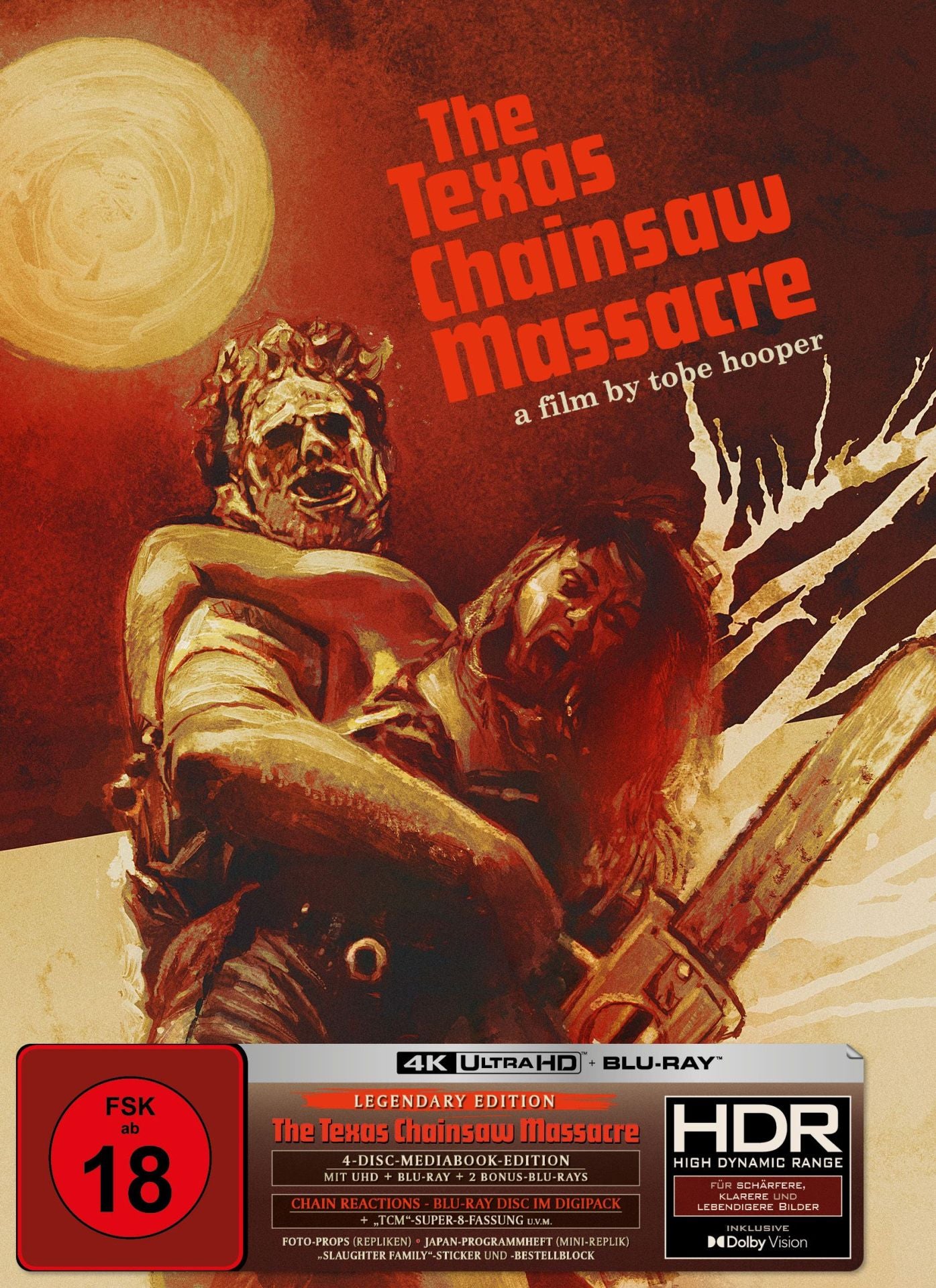 **MORE ON THE WAY** The Texas Chain Saw Massacre – Legendary Bundle (4K UHD + 5 Blu-rays/Region B): Capbox including Mediabook and 2 Digipaks (Chain Reactions + Dinner with Leatherface) – Limited to 1,444 Copies (Import/Turbine)