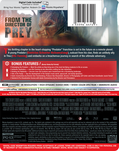 PRE-ORDER: Predator: Badlands Limited Edition Steelbook 4K UHD + Blu-Ray + Digital