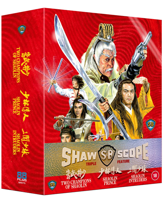 PRE-ORDER: Shawscope Triple Feature- Two Champions Of Shaolin / Shaolin Prince / Shaolin Intruders Blu-Ray (Region B)
