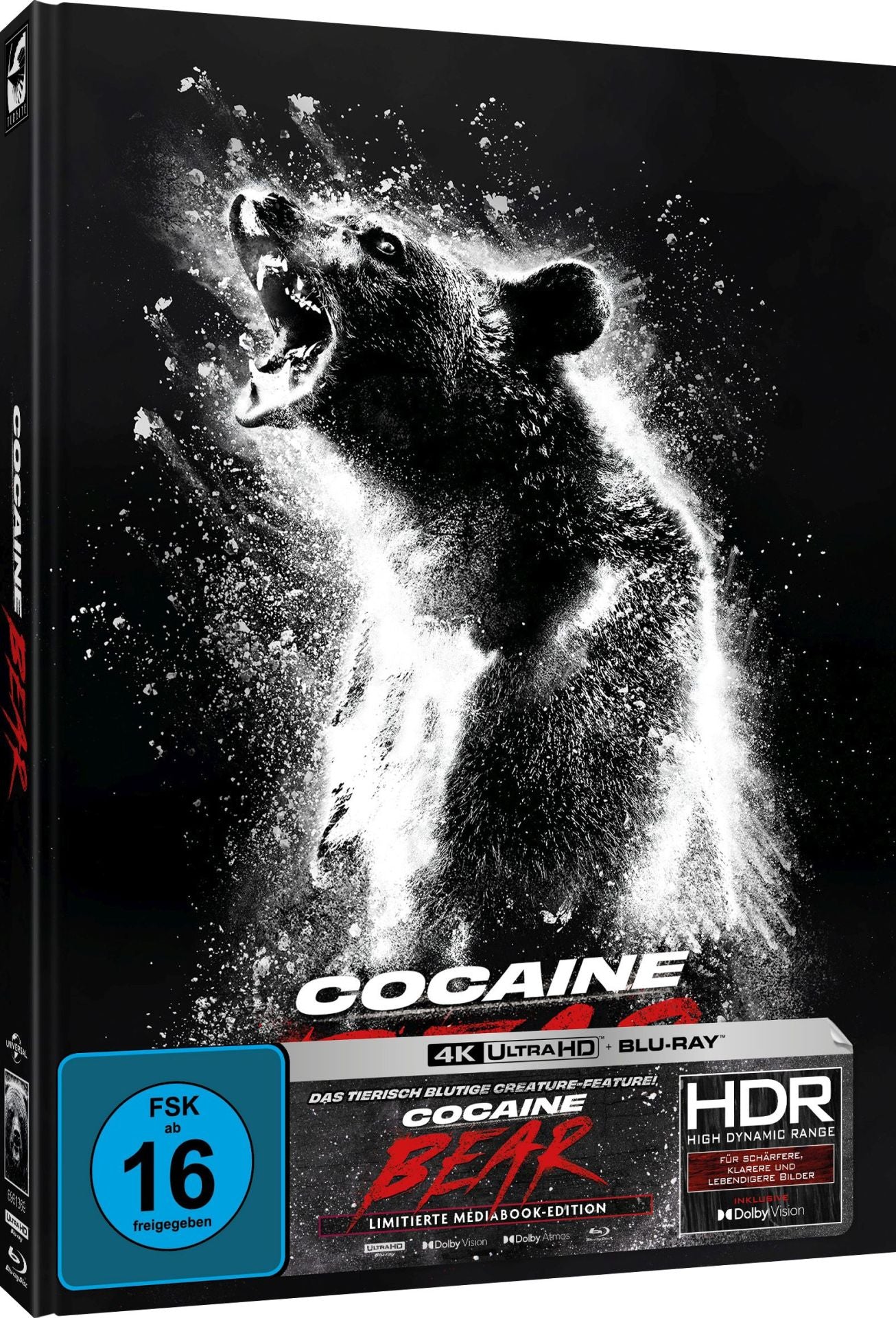 Cocaine Bear (2023) – Limited Edition Mediabook A (4K Ultra HD + Blu-ray Region B) (666 Copies) (Import/Turbine)