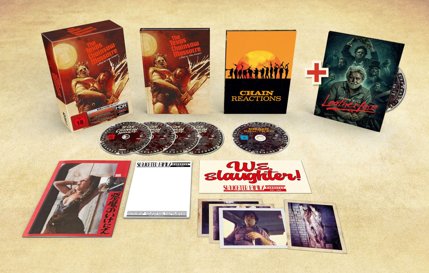 **MORE ON THE WAY** The Texas Chain Saw Massacre – Legendary Bundle (4K UHD + 5 Blu-rays/Region B): Capbox including Mediabook and 2 Digipaks (Chain Reactions + Dinner with Leatherface) – Limited to 1,444 Copies (Import/Turbine)