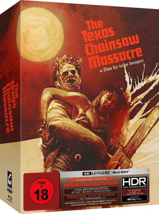 PRE-ORDER: The Texas Chain Saw Massacre – Legendary Bundle (4K UHD + 5 Blu-rays/Region B): Capbox including Mediabook and 2 Digipaks (Chain Reactions + Dinner with Leatherface) – Limited to 1,444 Copies (Import/Turbine)