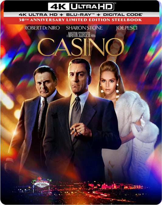 Casino 30th Anniversary Edition Steelbook 4K UHD + Blu-Ray + Digital Code