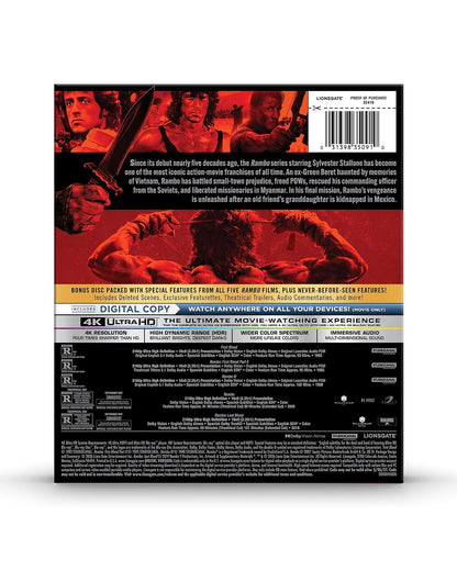 Rambo: 1-5 Limited Edition Box Set 4K UHD (Lionsgate)