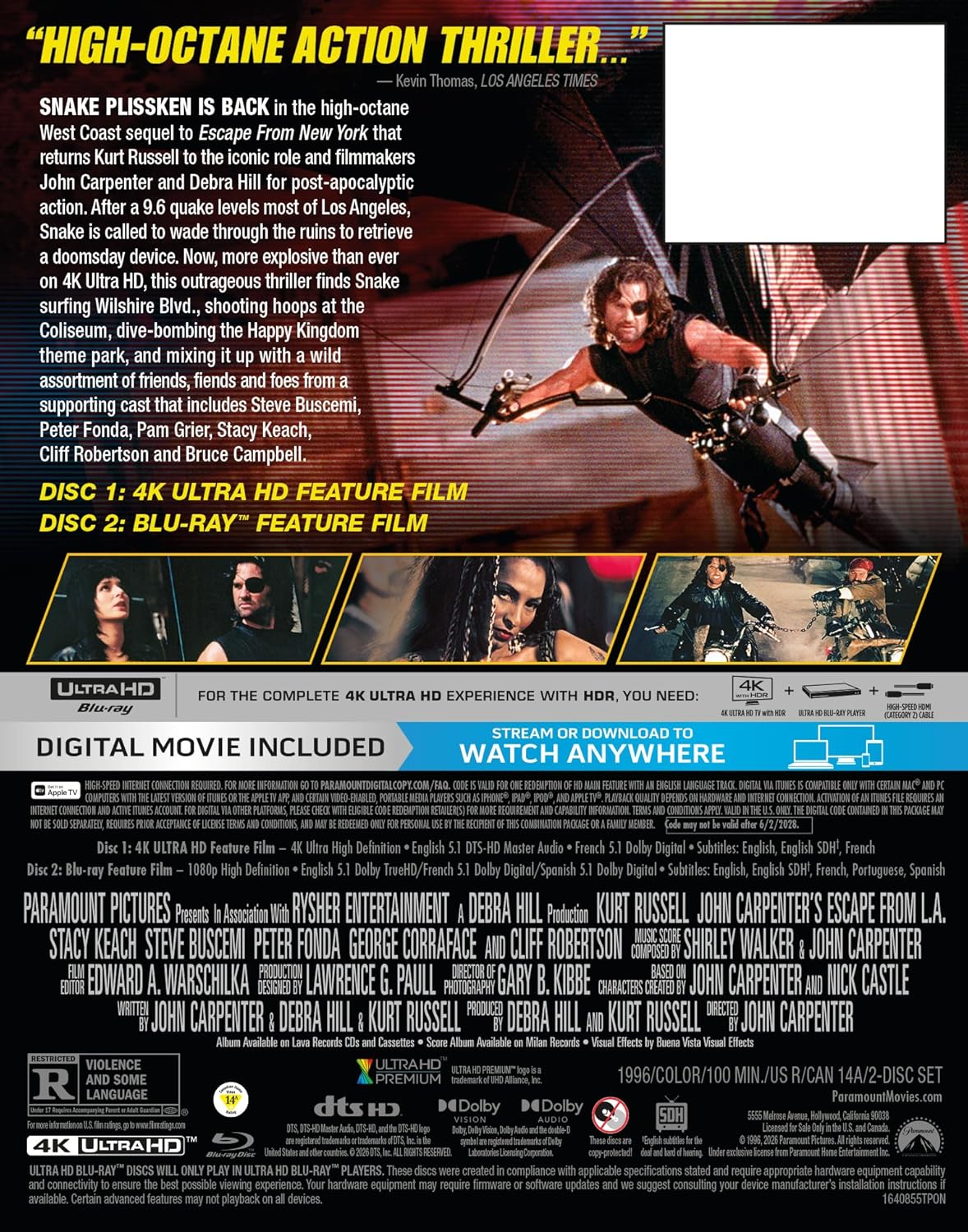 John Carpenter's Escape From L.A. (30th Anniversary Limited Edition SteelBook) [4K UHD + Blu-ray + Digital]