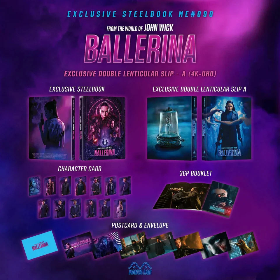 From the World of John Wick: Ballerina *One Click* Steelbook 4K UHD + Blu-Ray Manta Lab ME #90 SEE NOTES