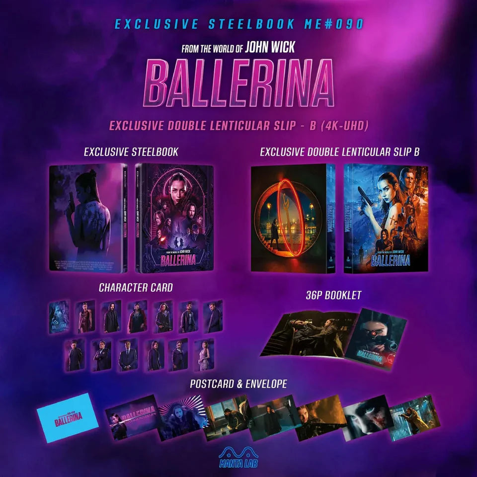 From the World of John Wick: Ballerina *One Click* Steelbook 4K UHD + Blu-Ray Manta Lab ME #90 SEE NOTES