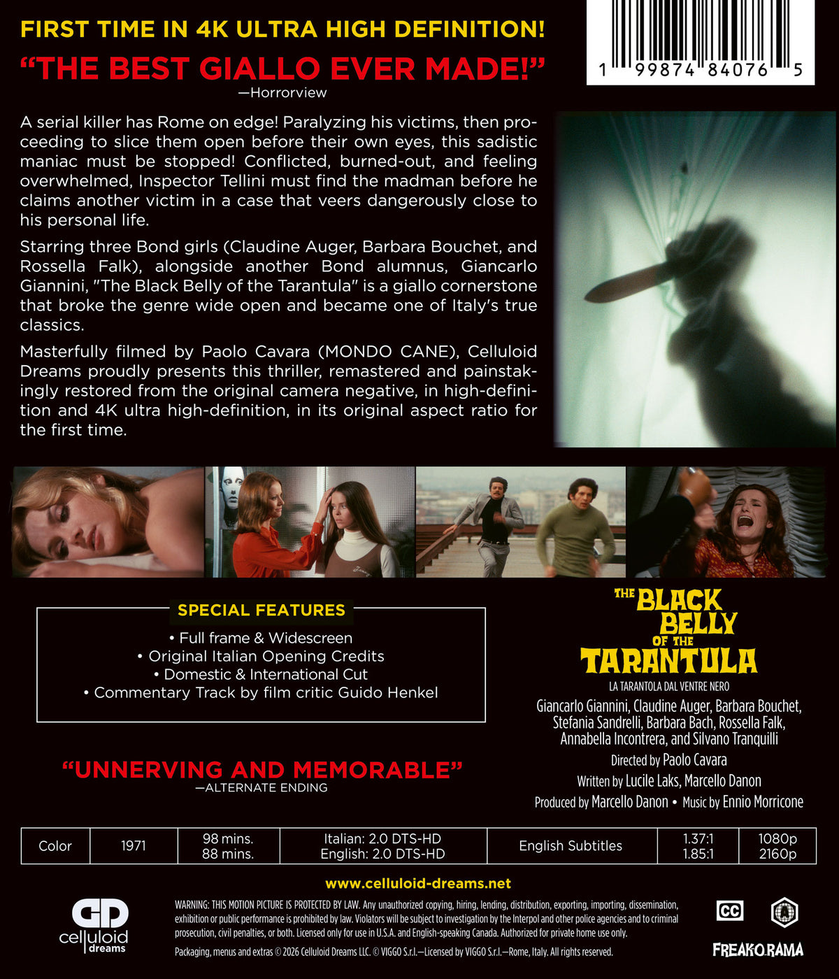 PRE-ORDER: Black Belly Of The Tarantula (4K UHD/Blu-ray Combo) (Celluloid Dreams)