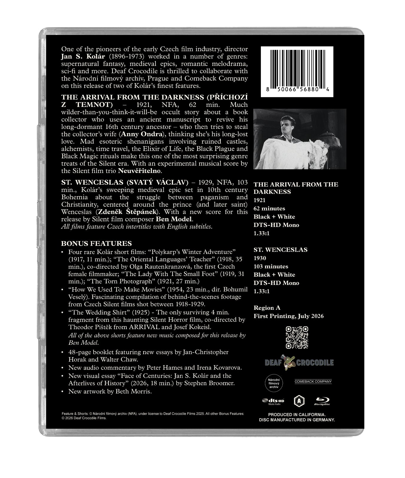 PRE-ORDER: THE ARRIVAL FROM THE DARKNESS + ST. WENCESLAS: Czech Silent Films by director Jan S. Kolár Blu-Ray