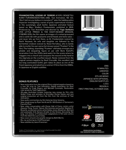 PRE-ORDER: Frankenstein Limited Slipcover Edition Blu-Ray (Deaf Crocodile)