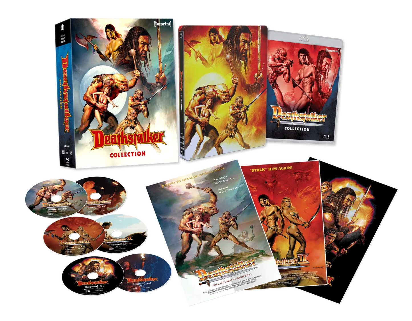 PRE-ORDER: Deathstalker Collection (1983 - 2025) - 4K UHD + Blu-ray Limited Edition Steelbook in 3D Lenticular Hardcase + Posters - Imprint Collection #663 - 665