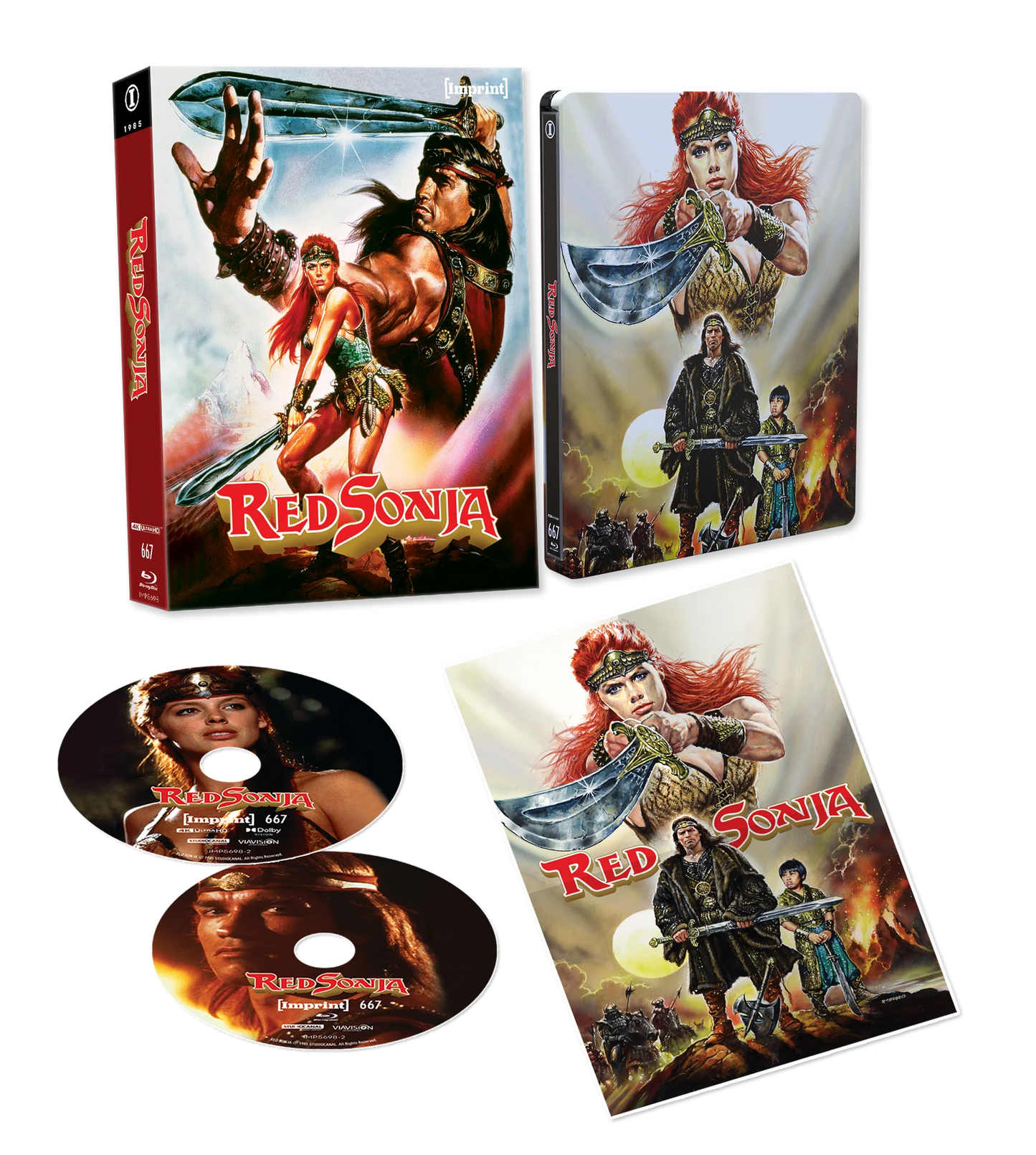 PRE-ORDER: Red Sonja (1985) - 4K UHD + Blu-ray Limited Edition SteelBook in 3D Lenticular Hardcase + Poster - Imprint Collection #667