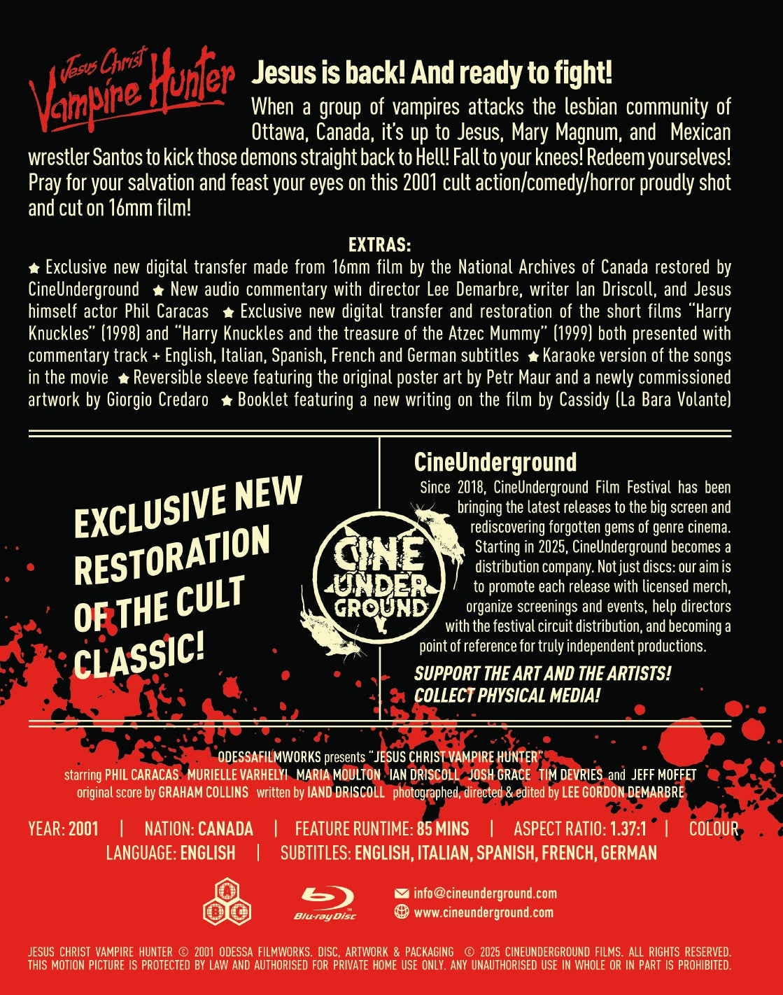 PRE-ORDER: Jesus Christ Vampire Hunter Blu-Ray (Region Free) (Import/CineUnderground)