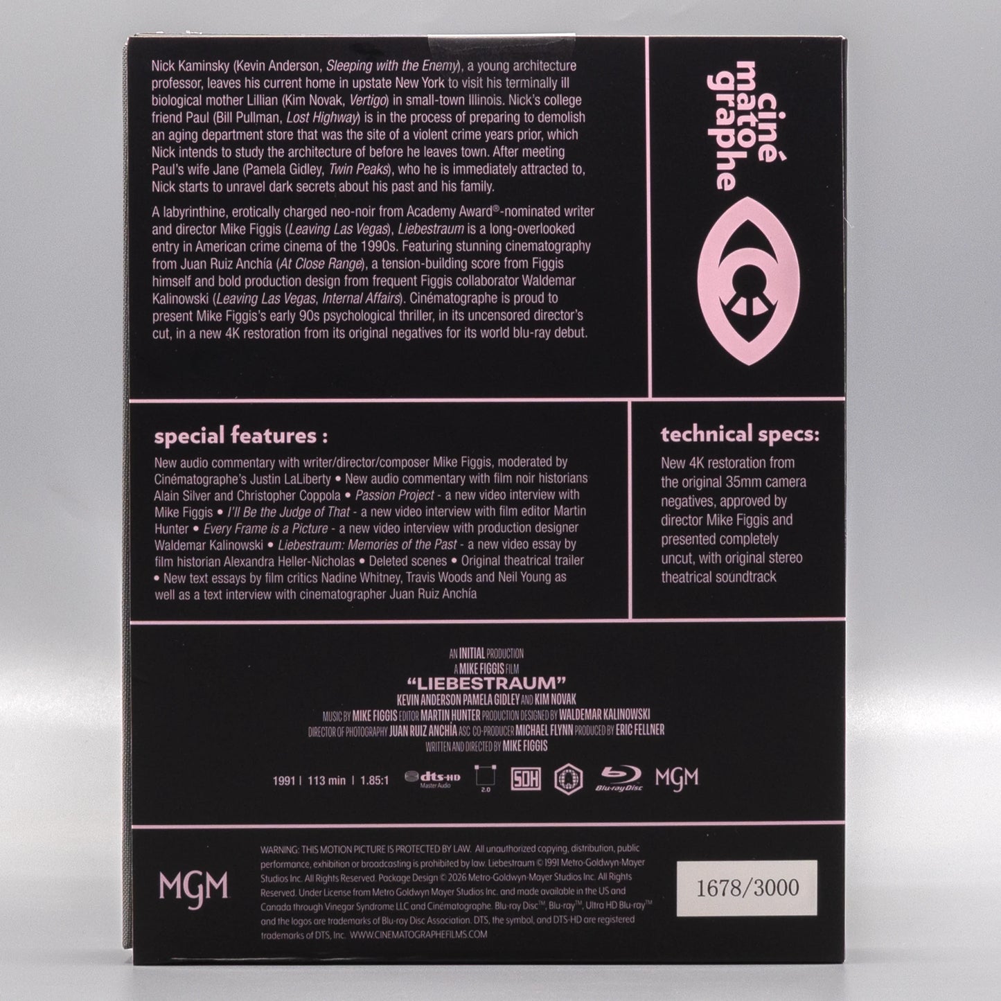 Liebestraum with Limited Edition Slipcase Blu-Ray (Cinématographe)