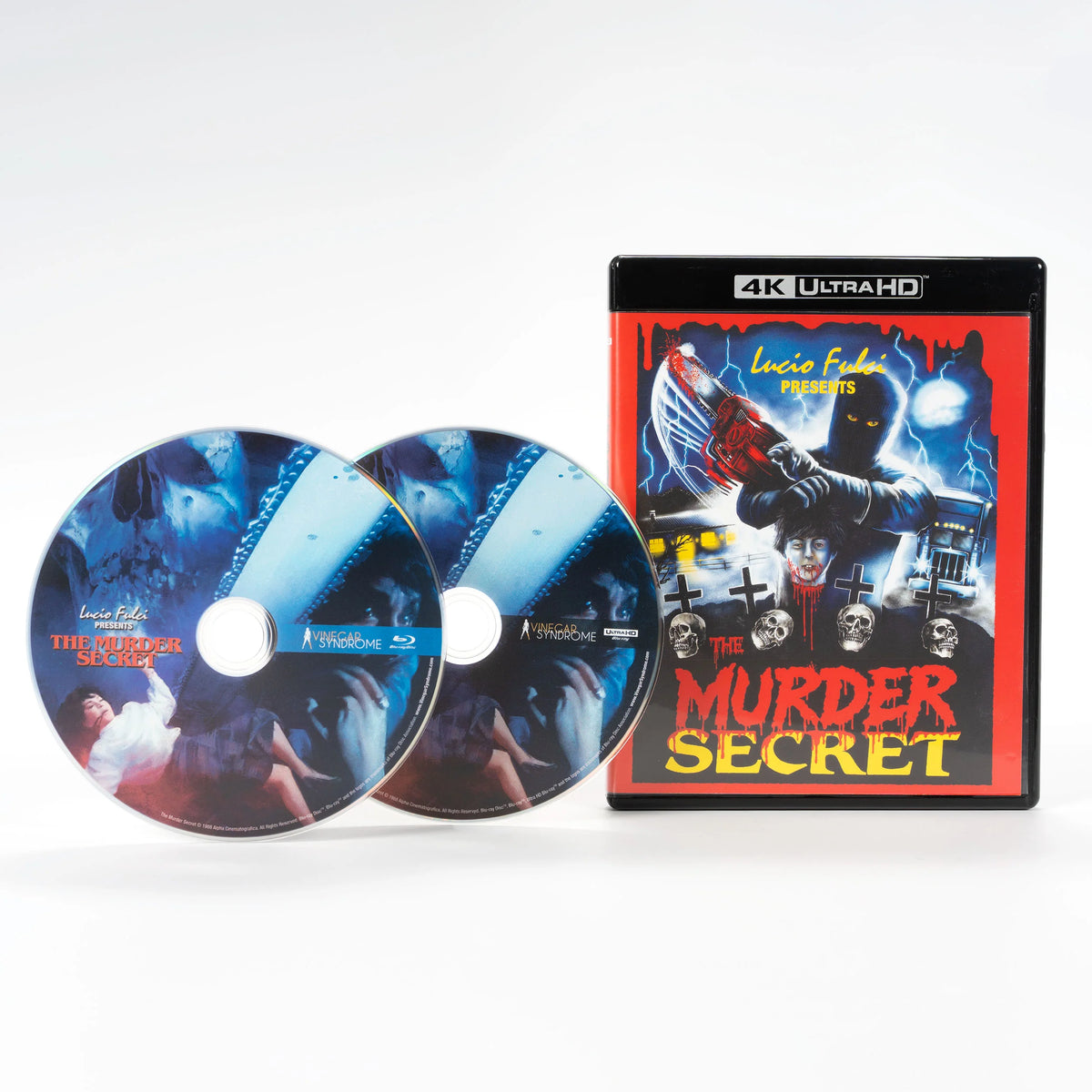 PRE-ORDER: The Murder Secret with Edition Slipcover 2-disc Set: 4K Ultra HD / Region A Blu-Ray (Vinegar Syndrome)