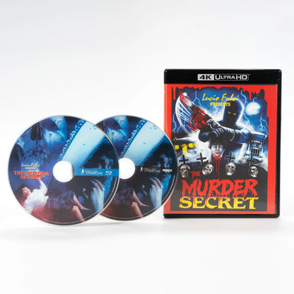 PRE-ORDER: The Murder Secret with Edition Slipcover 2-disc Set: 4K Ultra HD / Region A Blu-Ray (Vinegar Syndrome)
