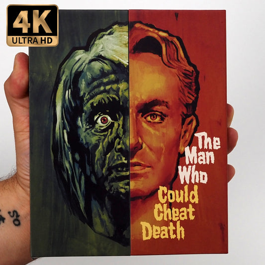PRE-ORDER: The Man Who Could Cheat Death 4K UHD + Blu-Ray with Limited Edition Deluxe Box