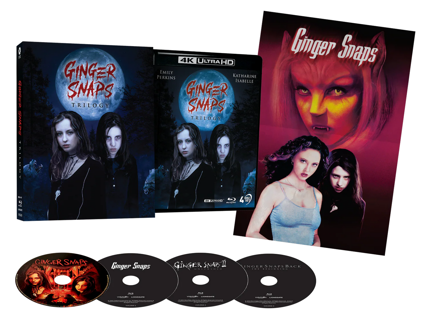 PRE-ORDER: Ginger Snaps Trilogy (2000 - 2004) - 4K UHD + Blu-ray Limited Edition Lenticular Hardcase + Poster