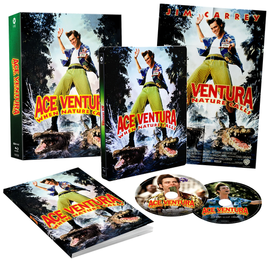 PRE-ORDER: Ace Ventura: When Nature Calls (1995) - 4K UHD + Blu-ray (Region Free) Limited Edition Steelbook in Lenticular Hardcase + Hardcover Booklet & A3 Poster (Import/Via Vision)