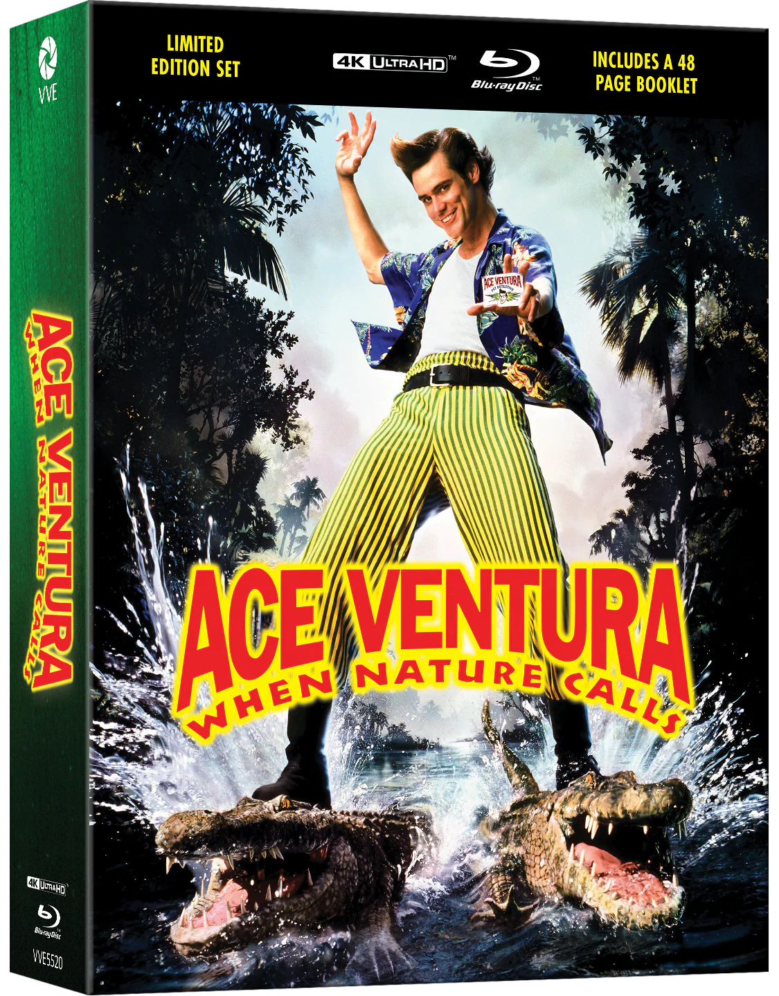 PRE-ORDER: Ace Ventura: When Nature Calls (1995) - 4K UHD + Blu-ray (Region Free) Limited Edition Steelbook in Lenticular Hardcase + Hardcover Booklet & A3 Poster (Import/Via Vision)