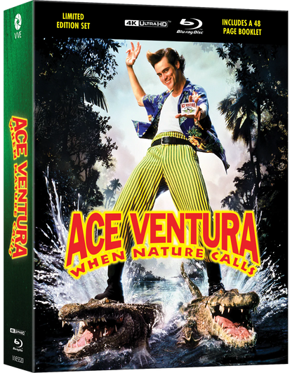 PRE-ORDER: Ace Ventura: When Nature Calls (1995) - 4K UHD + Blu-ray (Region Free) Limited Edition Steelbook in Lenticular Hardcase + Hardcover Booklet & A3 Poster (Import/Via Vision)
