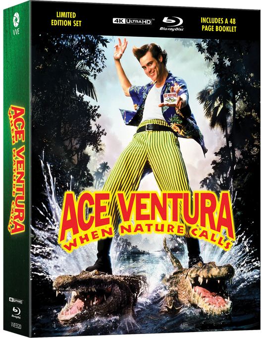 PRE-ORDER: Ace Ventura: When Nature Calls (1995) - 4K UHD + Blu-ray (Region Free) Limited Edition Steelbook in Lenticular Hardcase + Hardcover Booklet & A3 Poster (Import/Via Vision)