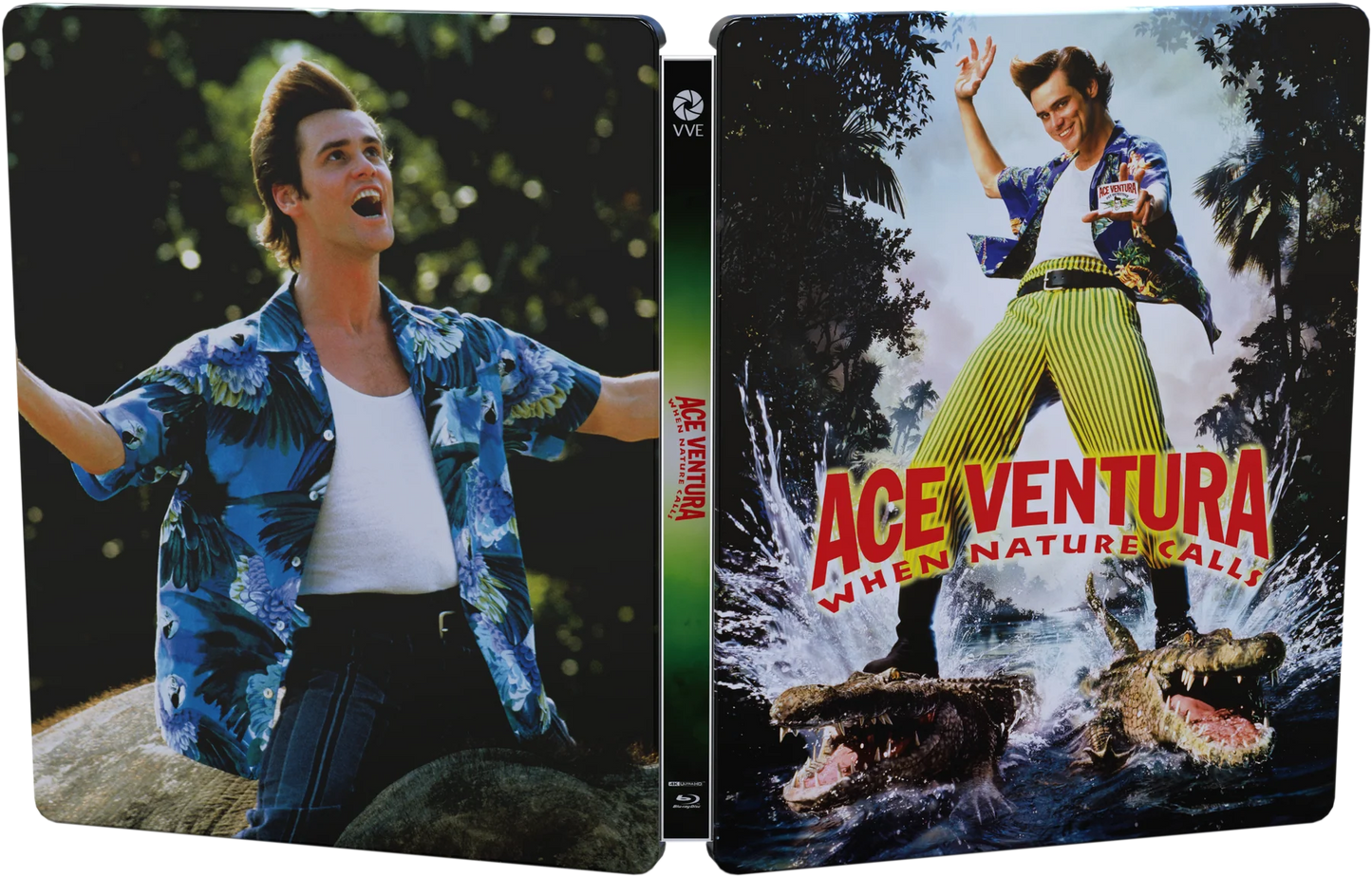 PRE-ORDER: Ace Ventura: When Nature Calls (1995) - 4K UHD + Blu-ray (Region Free) Limited Edition Steelbook in Lenticular Hardcase + Hardcover Booklet & A3 Poster (Import/Via Vision)