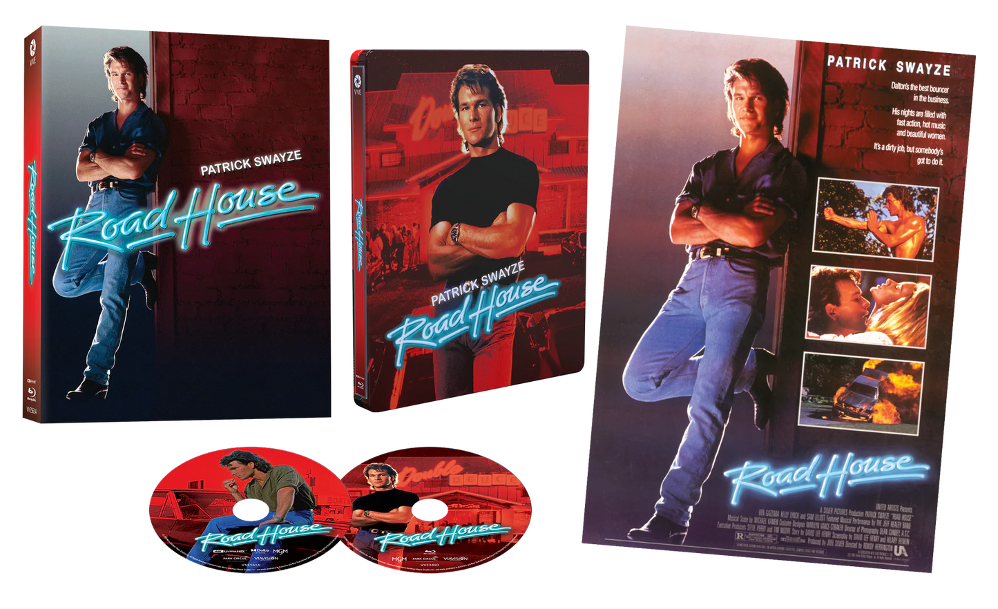 PRE-ORDER: Road House (1989) - 4K UHD + Blu-ray Limited Edition Steelbook in Hardcase + Poster