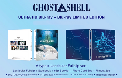 PRE-ORDER: Ghost In The Shell Steelbook Lenticular Fullslip Limited Edition (2 disc: 4K UHD + 2D) (Type A) (Import/IVE)