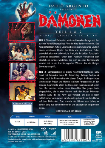 Demons Parts 1 & 2 - 4K UHD Limited Edition Padded Mediabook Cover B - Region Free / Blu-ray Region B (Import/XT Video)