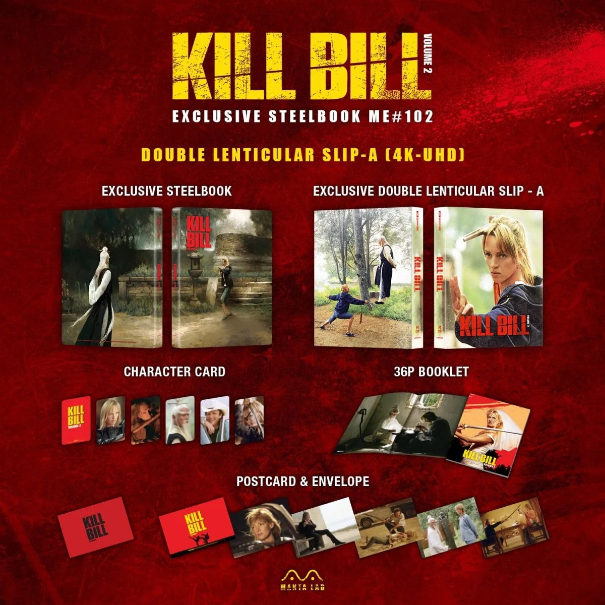 Kill Bill Vol.2 Steelbook (Double Lenticular Full Slip-A) (Manta Lab ...