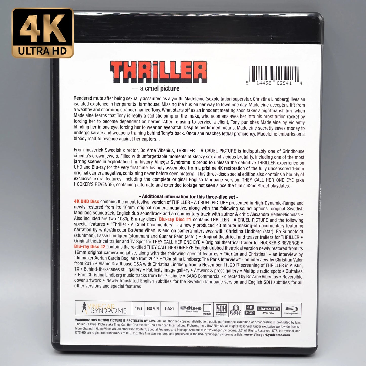 Thriller - A Cruel Picture [4K UHD/Blu-ray Combo] with Limited Edition Variant Slipcover